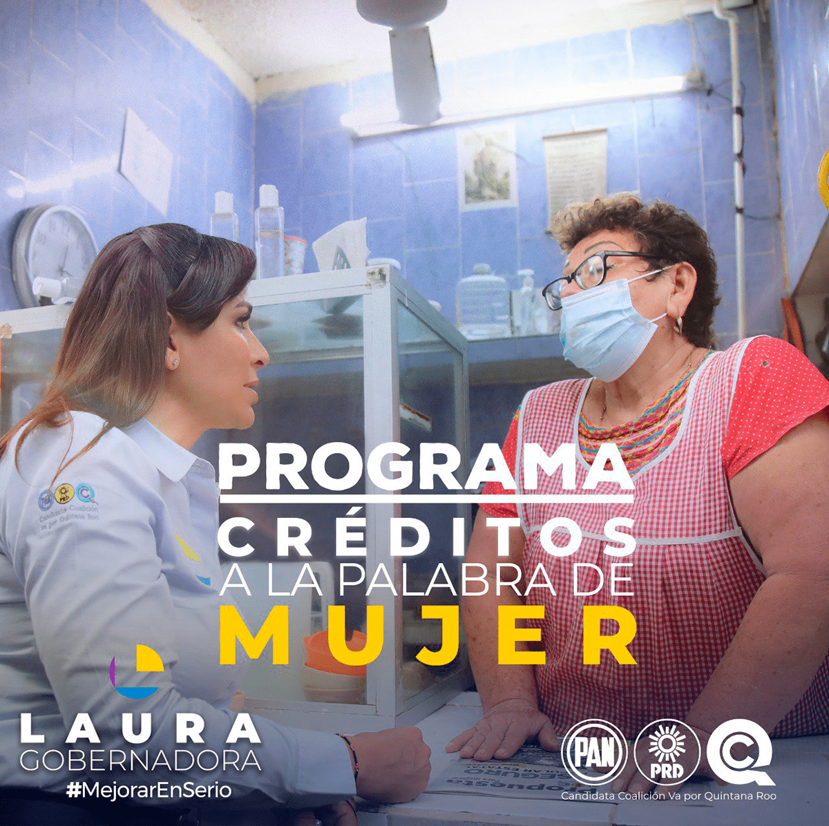En mi gobierno las mujeres quintanarroenses tendrán todo nuestro respaldo. Implementaremos el Programa #CréditosALaPalabra de Mujer, para que todas las que deciden emprender puedan iniciar su proyecto y #MejorarEnSerio sus ingresos. #LauraGobernadora
