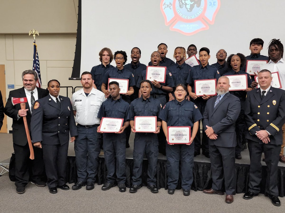 JeralineJohnson's tweet photo. Celebrating the graduates of Palm Beach Lakes HS - Fire Academy Class #1.  A vision became reality from a community of partners investing into the futures of these young students. @HandsTera @SDPBCChoiceCTE @HenmackIII @EducationFdnPBC @PBSCpresident @AndrewRuiz__ https://t.co/oBFTAayY3u