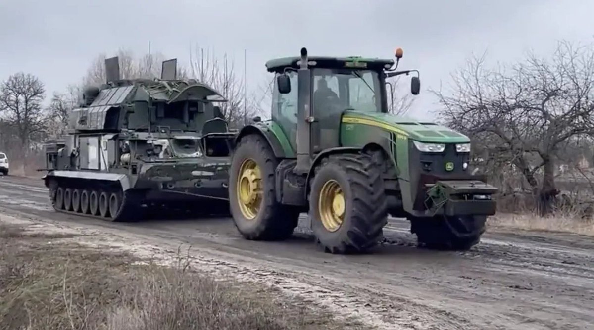 FrancBryson's tweet photo. @BBCWorld Because all of their tractors have gone off looking for bigger fish. Forget corn &amp; wheat...tank-farming is where it's at  these days. https://t.co/2eEfx8ER50