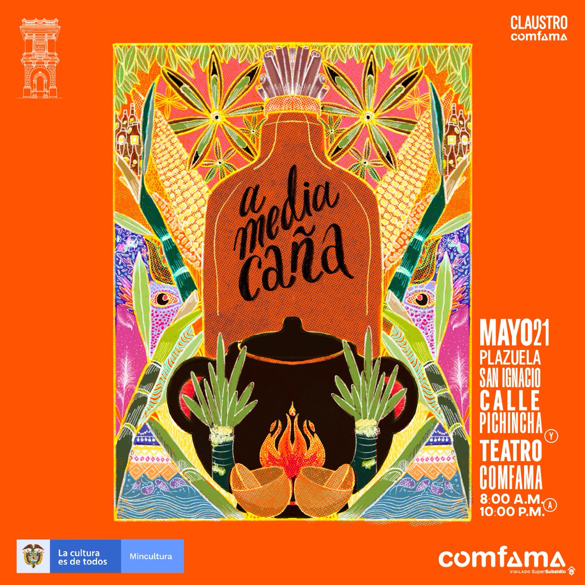 DSanIgnacio's tweet photo. 💫 El Claustro Comfama nos invita a participar de ésta mágica jornada, donde entre conversaciones, talleres, conciertos, pruebitas, recorridos y ventas, celebraremos la juntanza y la conmemoración del Día de la Afrocolombianidad.
#DistritoSanIgnacio #AMediaCaña
#ClaustroComfama https://t.co/1FfNeX0Lt0