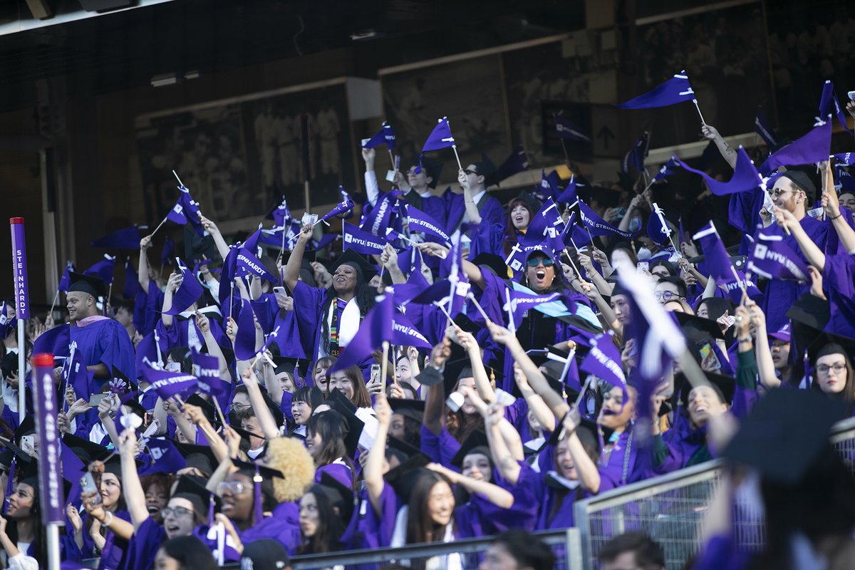 nyuniversity's tweet photo. What a day at Yankee Stadium! To the graduates in the ’20, ’21, &amp; ’22 classes, hats off to you! 💜 🎓 https://t.co/G1jY0kBcqq