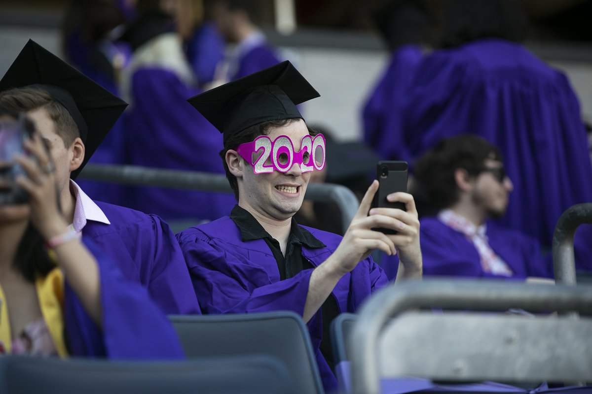 nyuniversity's tweet photo. What a day at Yankee Stadium! To the graduates in the ’20, ’21, &amp; ’22 classes, hats off to you! 💜 🎓 https://t.co/G1jY0kBcqq