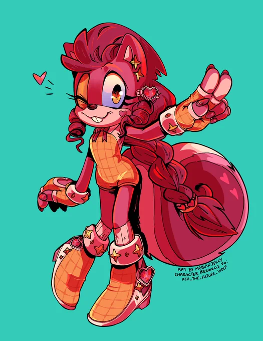 Sonic emoji oc commission!  This one was: 🐿️💖🥜and  I LOVE how she turned out 🥰🥰 