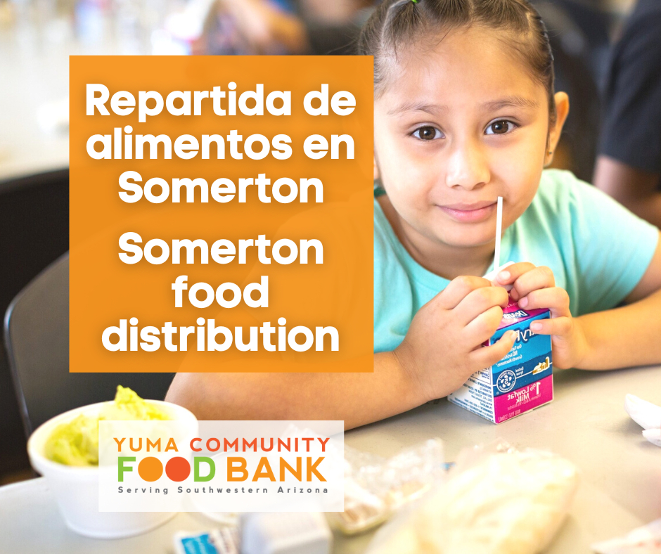 YumaFoodBank's tweet photo. 📣ATENCIÓN SOMERTON📣 REPARTIDA DE ALIMENTOS EN SOMERTON Por favor tenga identificación o un documento comprobando su domicilio en Somerton.
📍 8450 US 95 Somerton, AZ
🕗 8 a.m. - 11a.m.
📆 19 de Mayo
#feedyuma #fighthunger #arizona #somerton #bancodecomida https://t.co/W6pZk7FPae