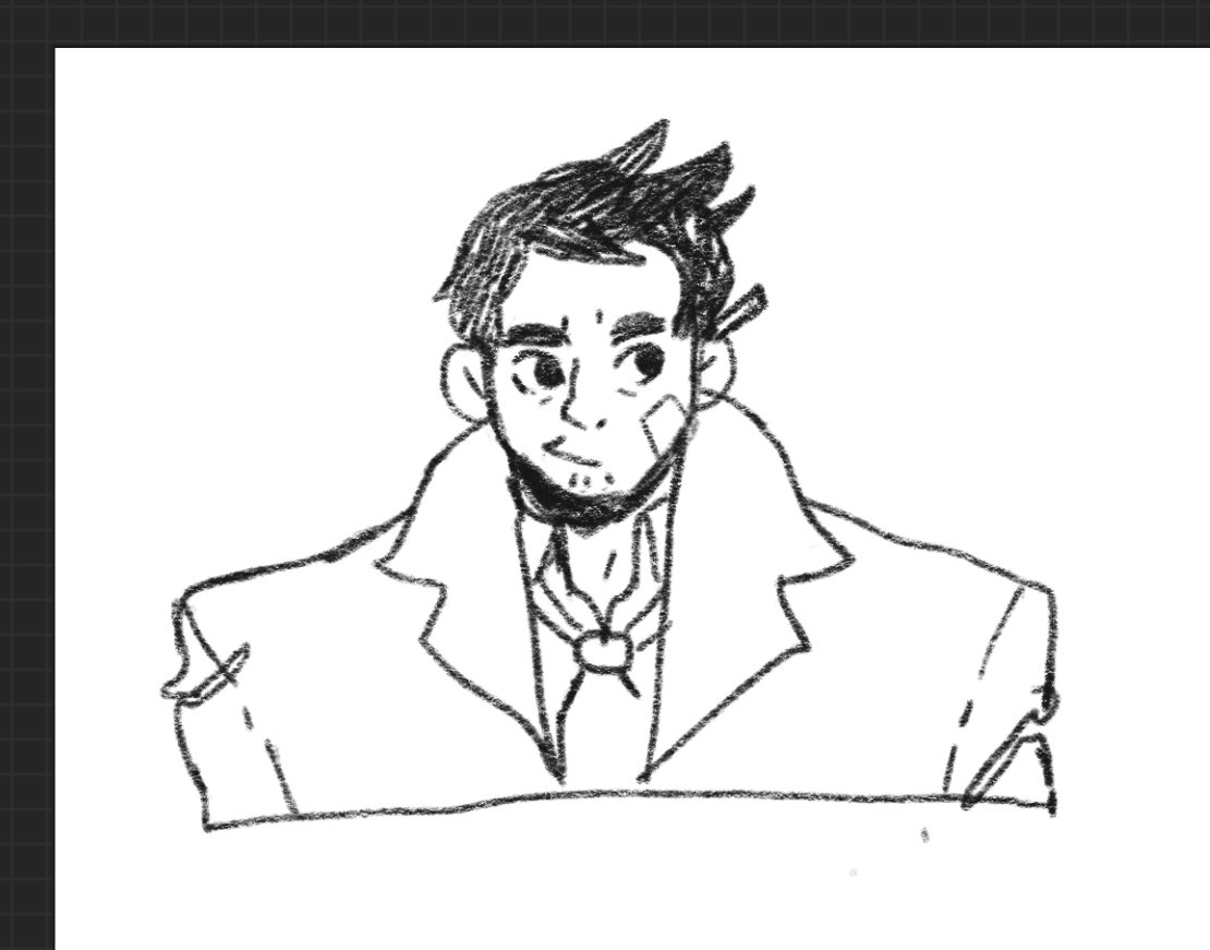 drew this little gumshoe for @max_oats during our AA anime viewing this afternoon and i rather like him >:) 