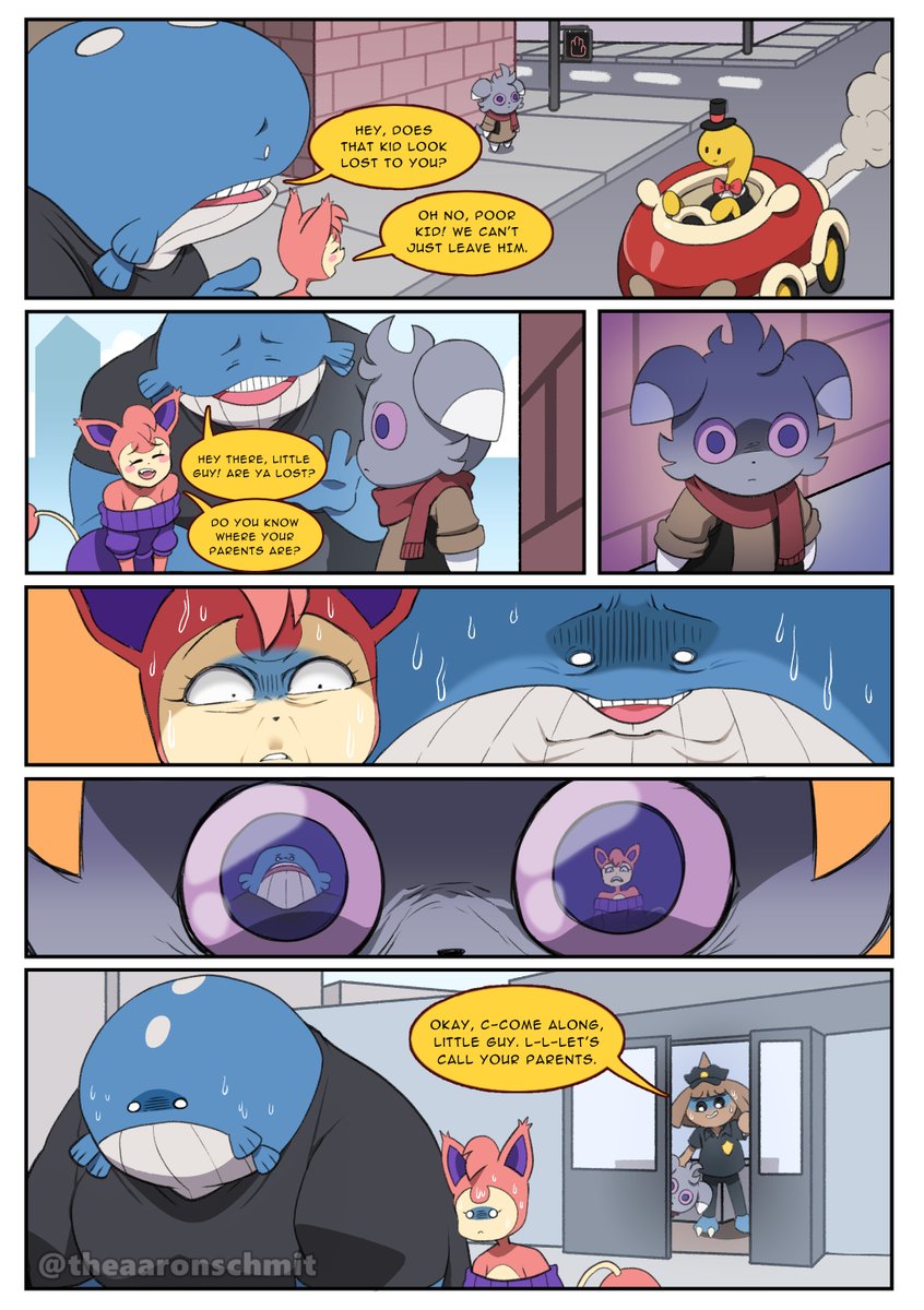 Skitty & Wailord try to help a ... lost kid? #TinderSkitty 