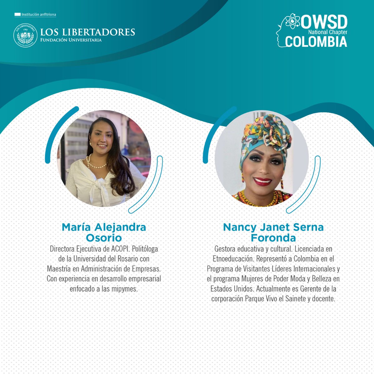 MaAlejaOso's tweet photo. Los invito a acompañarme mañana en el evento 'Ciencia rompiendo estereotipos' en el marco de la celebración de los 40 años de @OwsdColombia. 

Inscríbete en: https://t.co/MOEFiq3mQW https://t.co/AH08Thbx7N