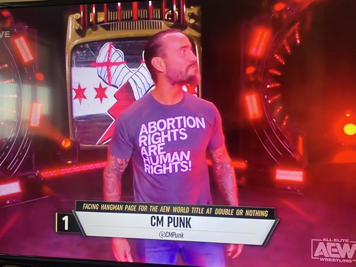 CM Punk supports abortion rights during AEW Dynamite in Houston, Texas