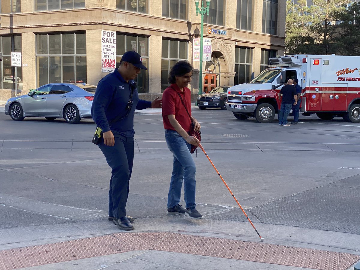 KikiDuenas's tweet image. I was trying to think of a good caption for this photo I took at a fire scene a few minutes ago, when Paramedic Luna (R4-A) saw a man trying to cross the street and quickly crossed over to offer help. 

I had no caption. This photo simply summarizes everything the EPFD stands for