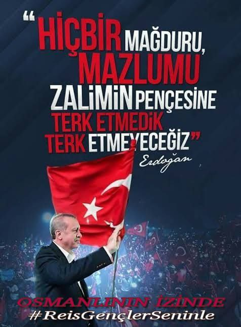 OSMANLININ İZİNDE olan
Ülkenin Bekası Erdoğan..! 
ÜMMETİN UMUDU aynı zamanda.. 

#ReisGençlerSeninle