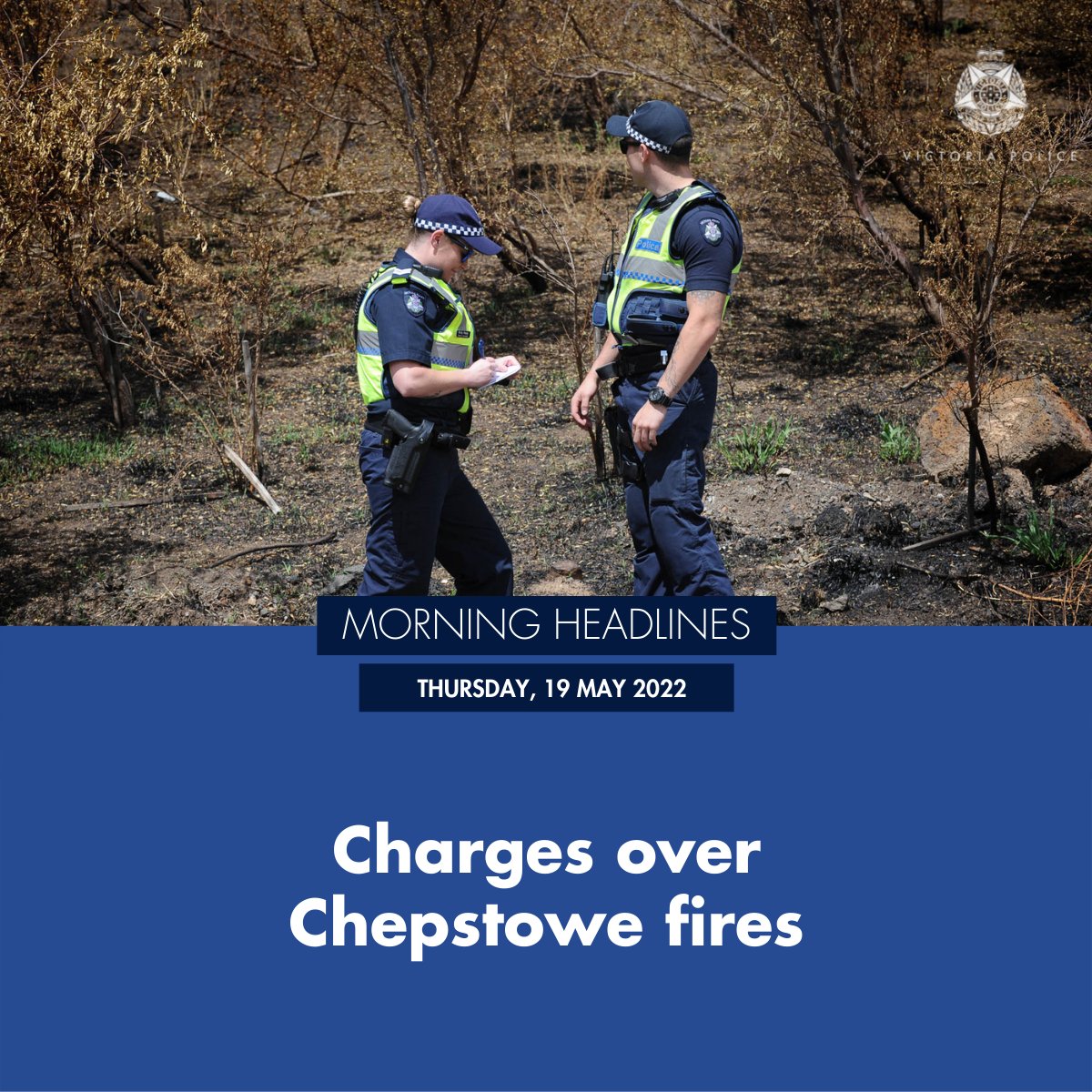 Ballarat Crime Investigation Unit detectives have charged a man in relation to eleven bush/grass fires in the Chepstowe area.

The fires were allegedly lit by the man between December 2021 and May 2022.

Read more: https://go.vic.gov.au/R8aHaR