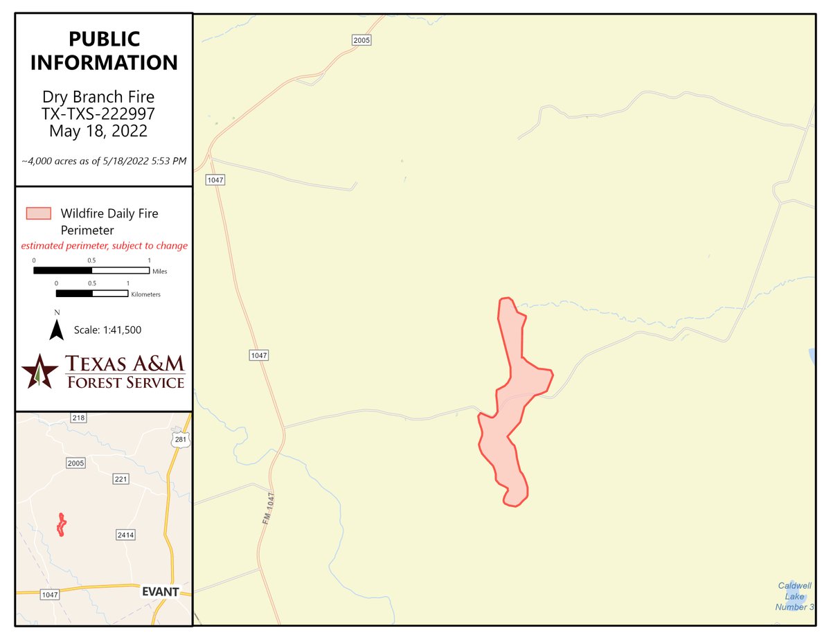 AllHazardsTFS's tweet photo. Public information map for the #DryBranchFire in Hamilton County showing an estimated 4,000 acres as of May 18, 2022. This is a preliminary perimeter and is for situational purposes at this time. This is subject to change. https://t.co/HrQbtIxYpJ
