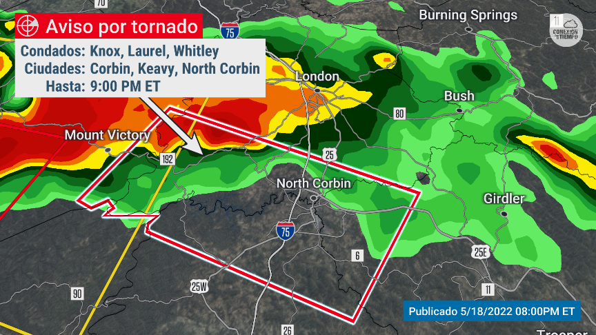 jessicafdztv's tweet photo. 🌪️AVISO DE TORNADO🌪️
📍#LaurelCounty, #KnoxCounty y #WhitleyCounty en #Kentucky, incluyendo #NorthCorbin
⚠️Posible tornado indicado por radar, y granizo de 1"
🕑Hasta 9 PM ET
👉@conexiontiempo https://t.co/0D1wuPZv2z