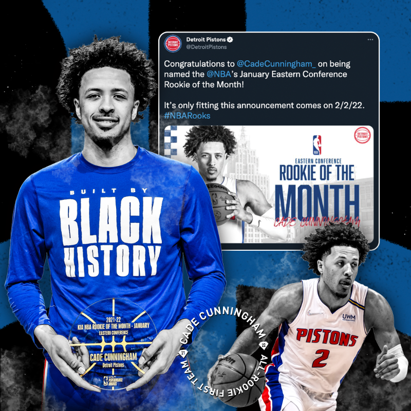 DetroitPistons's tweet photo. Congratulations to Cade CunningHIM on being named to the @NBA All-Rookie First Team! #CadesThatGuy
@CadeCunningham_ | #Pistons