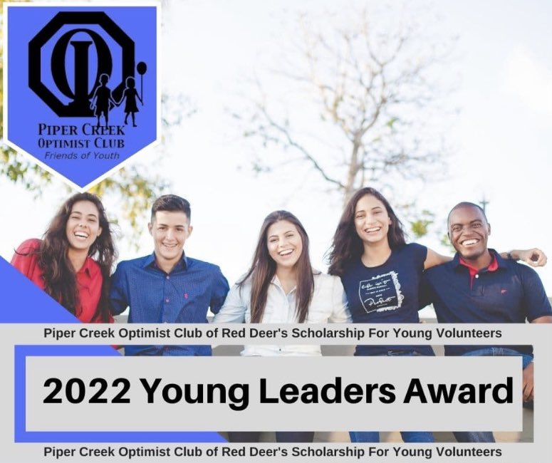 The Piper Creek Optimist Club of Red Deer is now accepting applications for the 2022 Young Leaders Award, aimed at recognizing and rewarding young adults in Red Deer who are engaged in their community.

DETAILS ➡️ bit.ly/3Lohalz