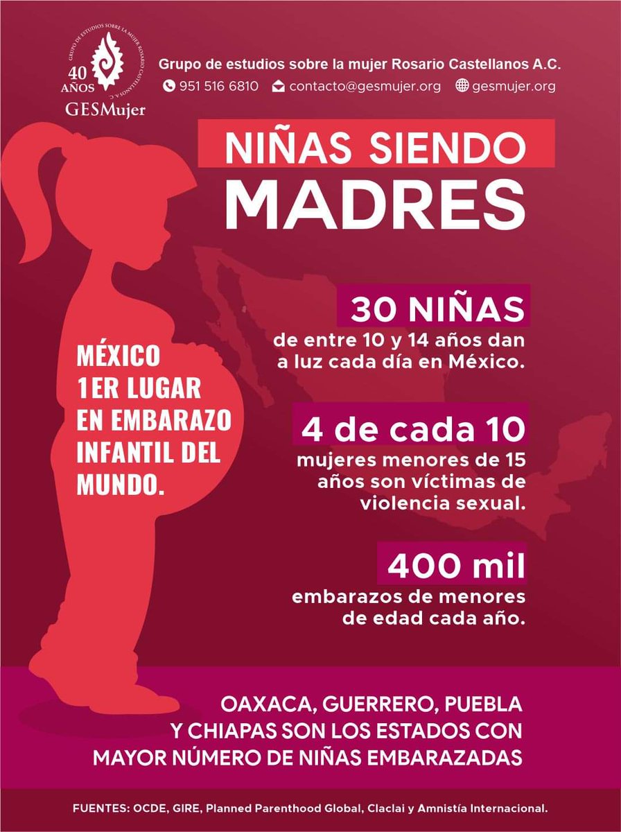 Nuestro país ocupa el primer lugar en embarazo infantil-adolescente. Y no, no es por “ser irresponsable” y tomar “malas decisiones”.

#GESMujer #MaternidadElegida #EnMiCuerpoDecidoYo #NiñasNoMadres