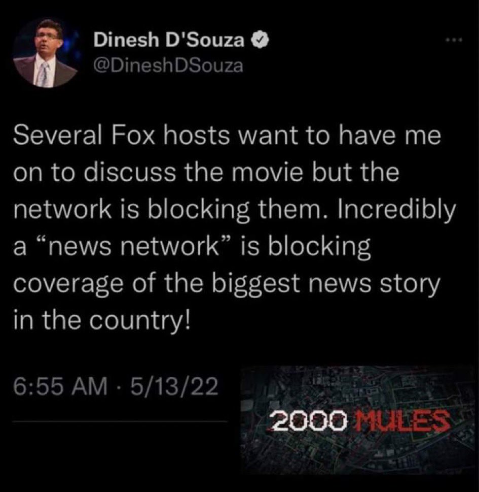 DineshDSouza's tweet photo. I’m not bashing Fox. I’m trying to appeal to the “better angels of their nature.” https://t.co/Yx0smih3XY