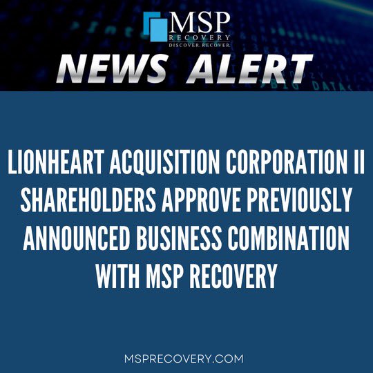 ddiazon7's tweet photo. It’s official! LCAPII Shareholders Approve Business Combination w/MSP Recovery. LCAP stock scheduled to begin trading as MSPR on Nasdaq Monday, after SEC &amp; shareholder approval-a huge accomplishment for @JohnHRuiz &amp; our @DiscoverMSP team -the 2nd largest SPAC in U.S. history! 🎉 https://t.co/acXFdAko2q