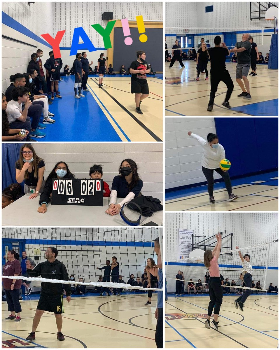 olol_ces's tweet photo. OLOL staff and students came together for a friendly game of volleyball . All 4 sets were back and forth right to the very end.  The staff are very proud of how well the students played!!  🏐
A special thank-you to Father Mark for joining us! https://t.co/mI06uKRqaB