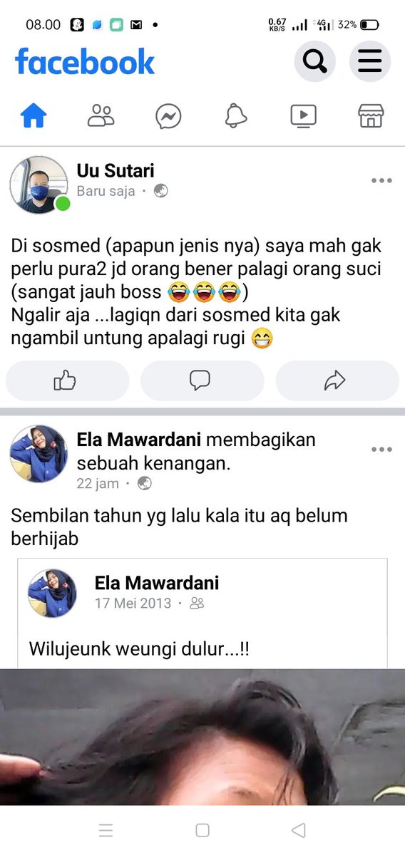 Di fb pun sama,postingan saya,ya itulah saya...gak pura2 jd orang lain,suka sukur gak suka juga gak masalah...✌️