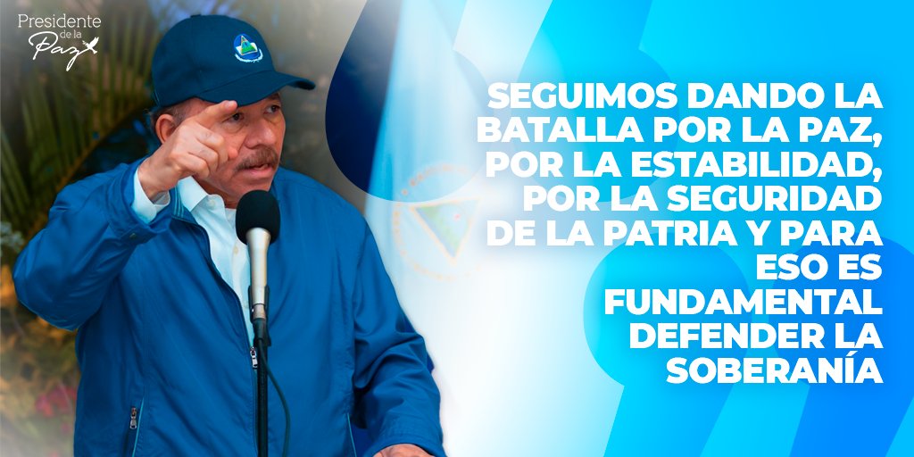 PresidentedePaz's tweet photo. Cmdte. Daniel Ortega: "Defender la soberanía como la hemos defendido los nicaragüenses".
#SandinoSiempre https://t.co/wmc4Imh6ix