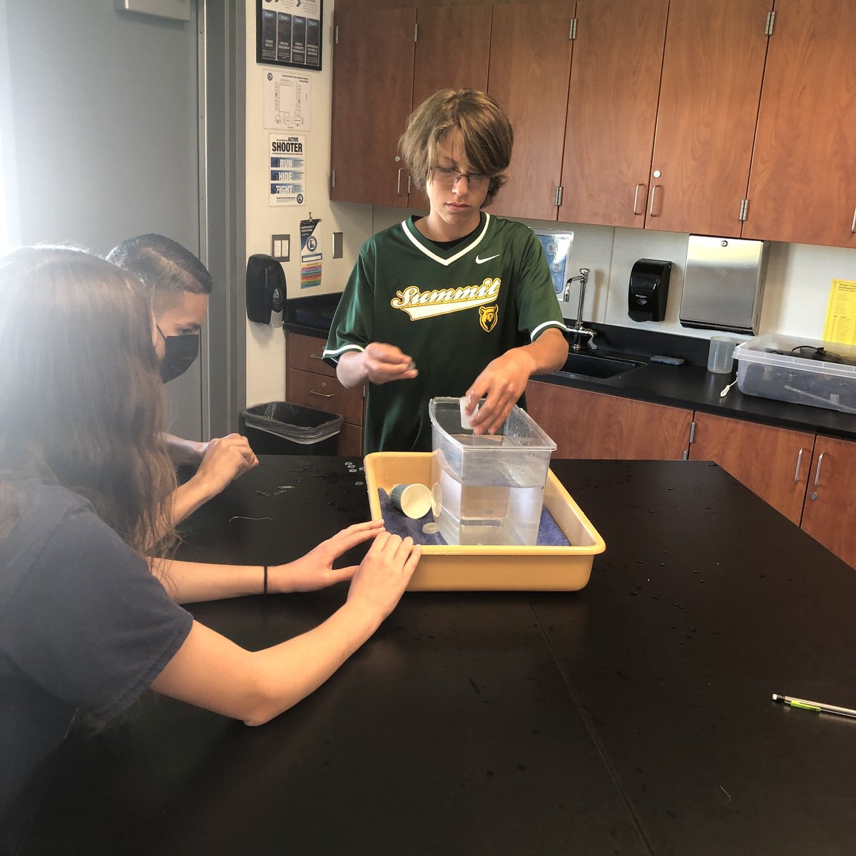 Doing the buoyancy challenge during testing block. Make the canister “hover” without floating or sinking. #SCIAJourney #SCIABears #whateverittakes #everydaymatters #itsalifestyle #striveforgreatness #SCIAStrong