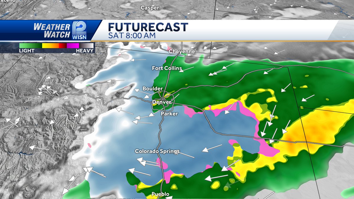 Mark_Baden's tweet photo. That is SNOW in the forecast in Denver. They could pick up 6" on Friday night and Saturday. https://t.co/eN0GyTq4md