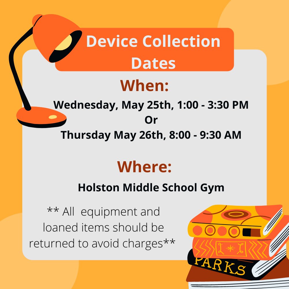 kcs_virtual's tweet photo. Mark your calendars for device collection dates and times.  We will distribute awards and report cards at this time.  See you next week! https://t.co/INkgLAwNK2