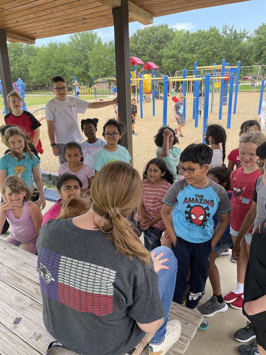 Fourth grade had a very special visitor at recess today!! 🤗 Jackson was the life of the party and loved smiling at everyone! 🥰 #AustinBetterTogether