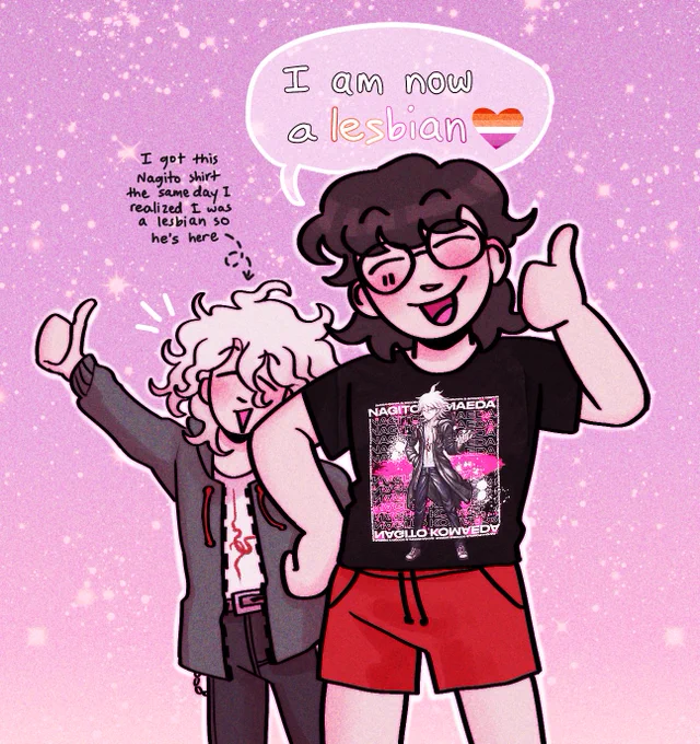 i drew that the day i realized i was a lesbian and i just so happened to get that komaeda shirt LOL (also #dr2 doodles and a self indulgent edit) #danganronpa 