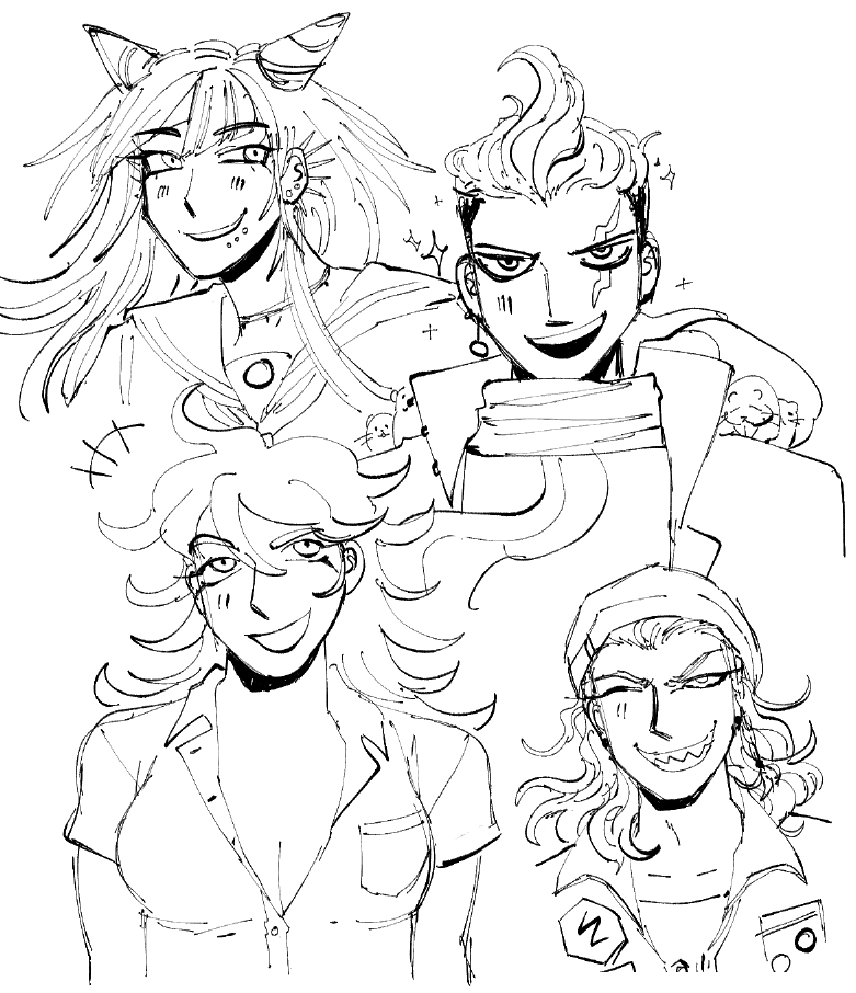i drew that the day i realized i was a lesbian and i just so happened to get that komaeda shirt LOL (also #dr2 doodles and a self indulgent edit) #danganronpa