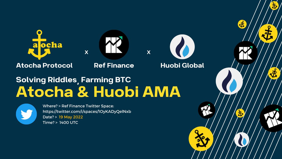 AtochaProtocol's tweet photo. #AMA with @finance_ref and @HuobiGlobal 

Talking about Solving Riddles, Farming $BTC. Join us at @finance_ref twitter space.

When>> 📅19 May, 2pm UTC 

🗓 Set a reminder: https://t.co/E0NJgIMCmr https://t.co/XNORthE0Om