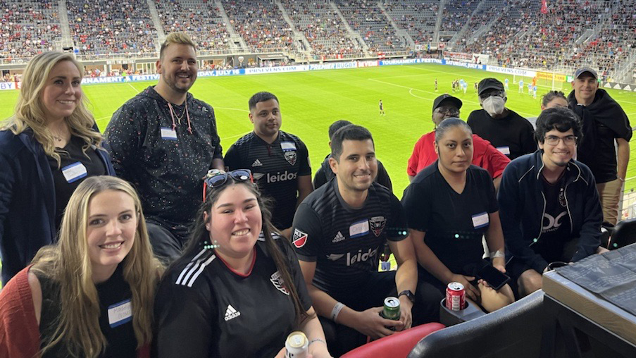 dcunited's tweet photo. A special acknowledgement for these outstanding frontline workers 👏

D.C. United and @Fairfaxoms can't thank you enough for all that you do! https://t.co/xPc3wwZ56U