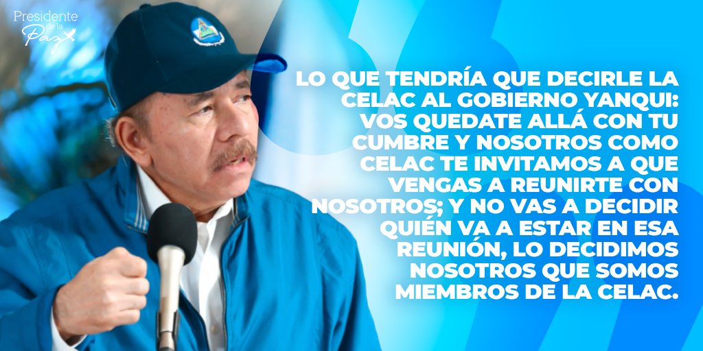 PresidentedePaz's tweet photo. Presidente Daniel Ortega sobre la "Cumbre de las Américas". https://t.co/j19ysd7C9I