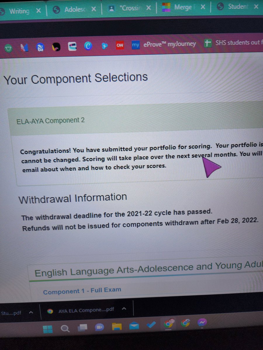 PennyLaneTeach's tweet photo. 🥳Component 2 of my National Boards officially submitted!!! #nationalboards #teachertired #halfwaythere https://t.co/C0lqn4raqq