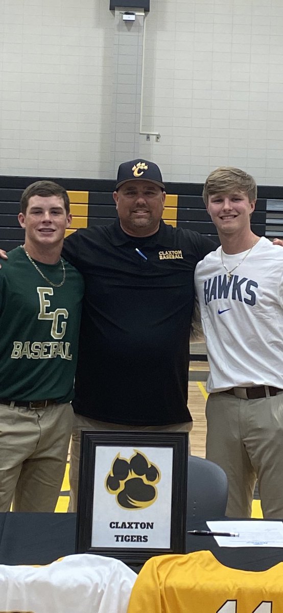 Congrats to Hayden Morris for signing a letter of intent to play at South Georgia and Robbie Lane for signing with East Georgia. They are some of the best to put on a Claxton Baseball uniform.