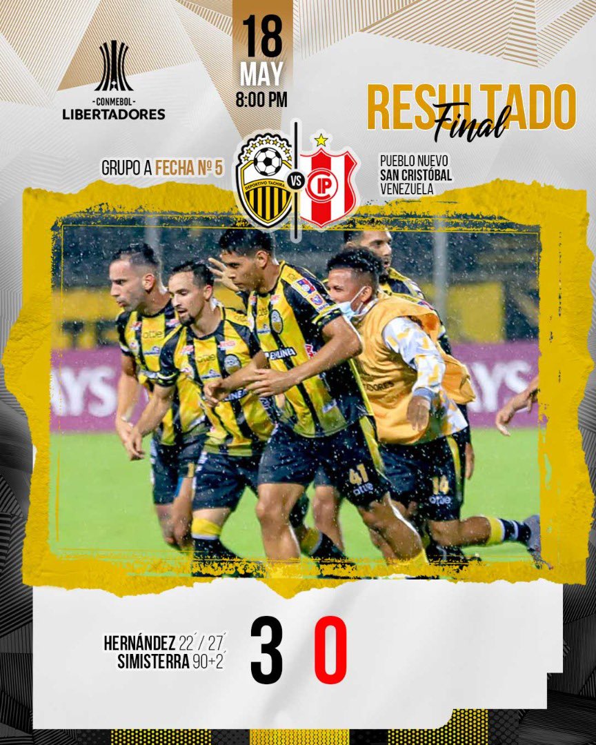 DvoTachira's tweet photo. [⏱️90+4'] | #TAC 3-0 #CIP | 🔚 ¡FINAL en Pueblo Nuevo! El amarillo y negro dominó, gustó y goleó para mantener viva la ilusión de avanzar en la Copa ¡Vamooooos! 🏆🇻🇪

#VamosTáchira 🌎💛🖤 https://t.co/DF6ANZQesP