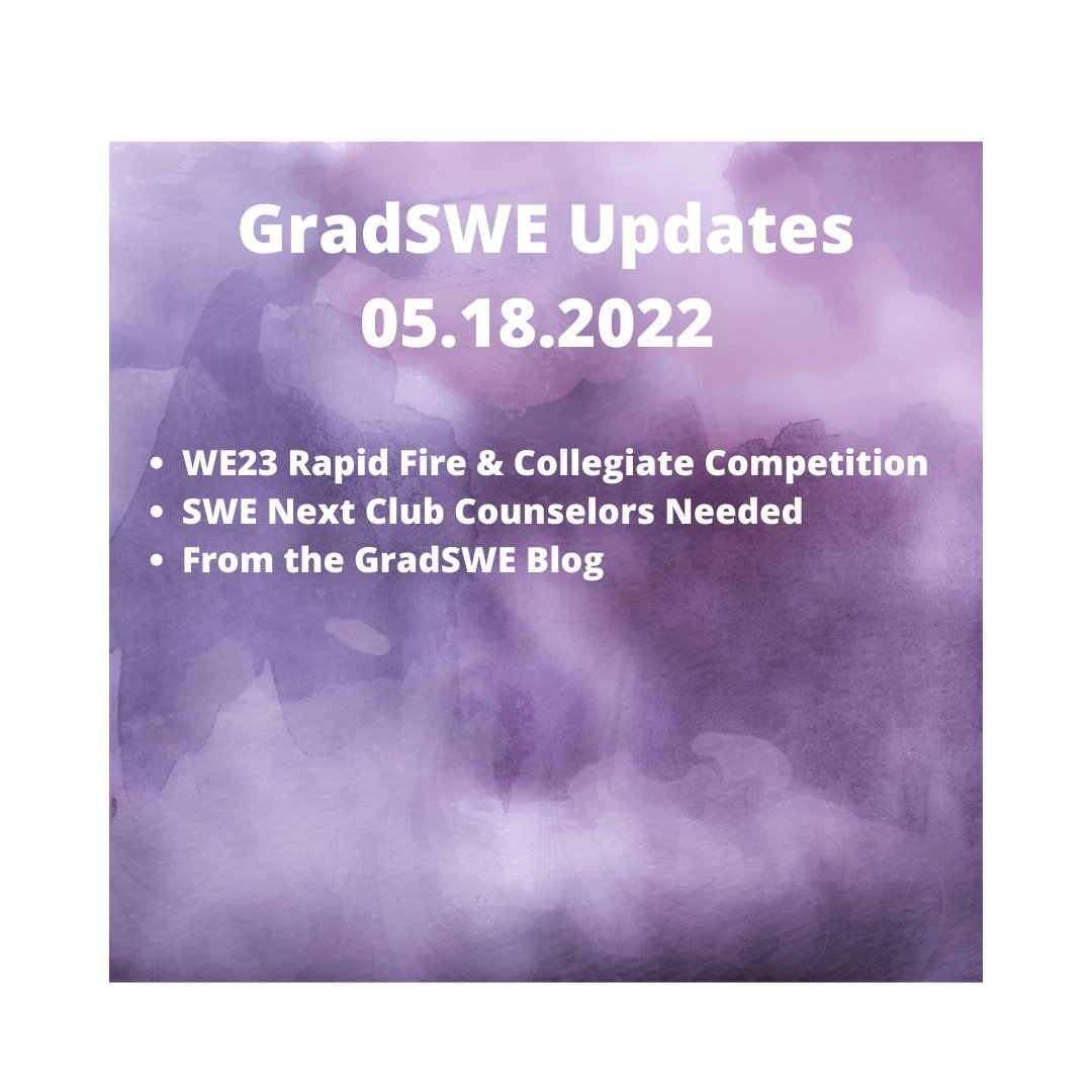 GradSWE Weekly Updates!

All links can be found at the link tree below:
linktr.ee/GradSWE