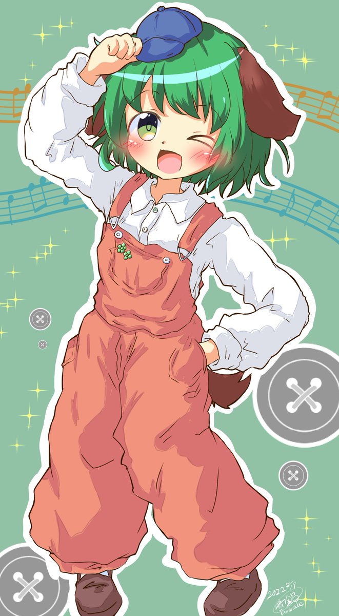 幽谷響子 「オーバーオール響子ちゃん🐶✨ 」|暗鍋(4/15まで低浮上のイラスト