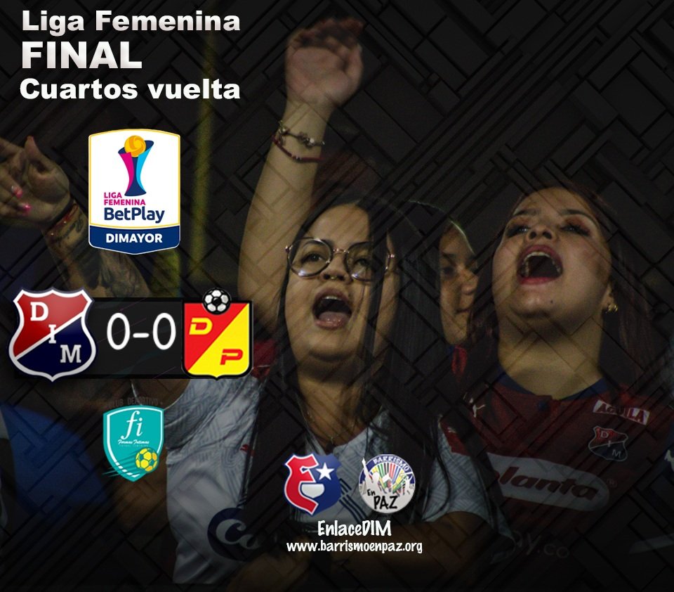 EnlaceDIM's tweet photo. Eliminadas.
El equipo Femenino no pudo revertir el marcador y quedó eliminado en los cuartos de final.
#DIMFI (0) 0 vs 0 (1) #Pereira
#EnlaceDIM
¡La Voz del Pueblo Poderoso!
Equipo de @BarrismoEnPaz
https://t.co/qRRM8QP9er https://t.co/DCo3syJ2kO