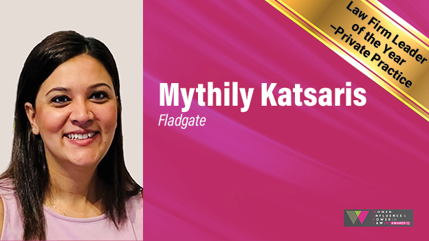 WINNER: Law Firm Leader of the Year - Private Practice

Congratulations Mythily Katsaris of <a href="/fladgatelaw/">Fladgate LLP</a>! She's introduced almost too many initiatives to count over the last year in areas such as mental health, menopause and expanded the firm’s commitment to PRIME.

#WIPLUKAwards