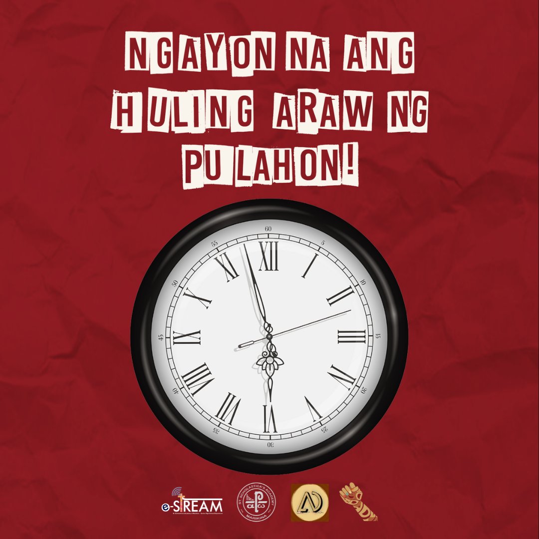 artsndesignSSAM's tweet photo. Ngayon na ang huling araw ng PULAHON! 

Huwag palampasin ang huling oras para matuklasan ang mga gawang obra ng mga estudyanteng-manlilikha.

Pindutin ang link na ito para makapasok sa eksibit:
https://t.co/nqoFXJ3KSb https://t.co/rGABrGYHhD