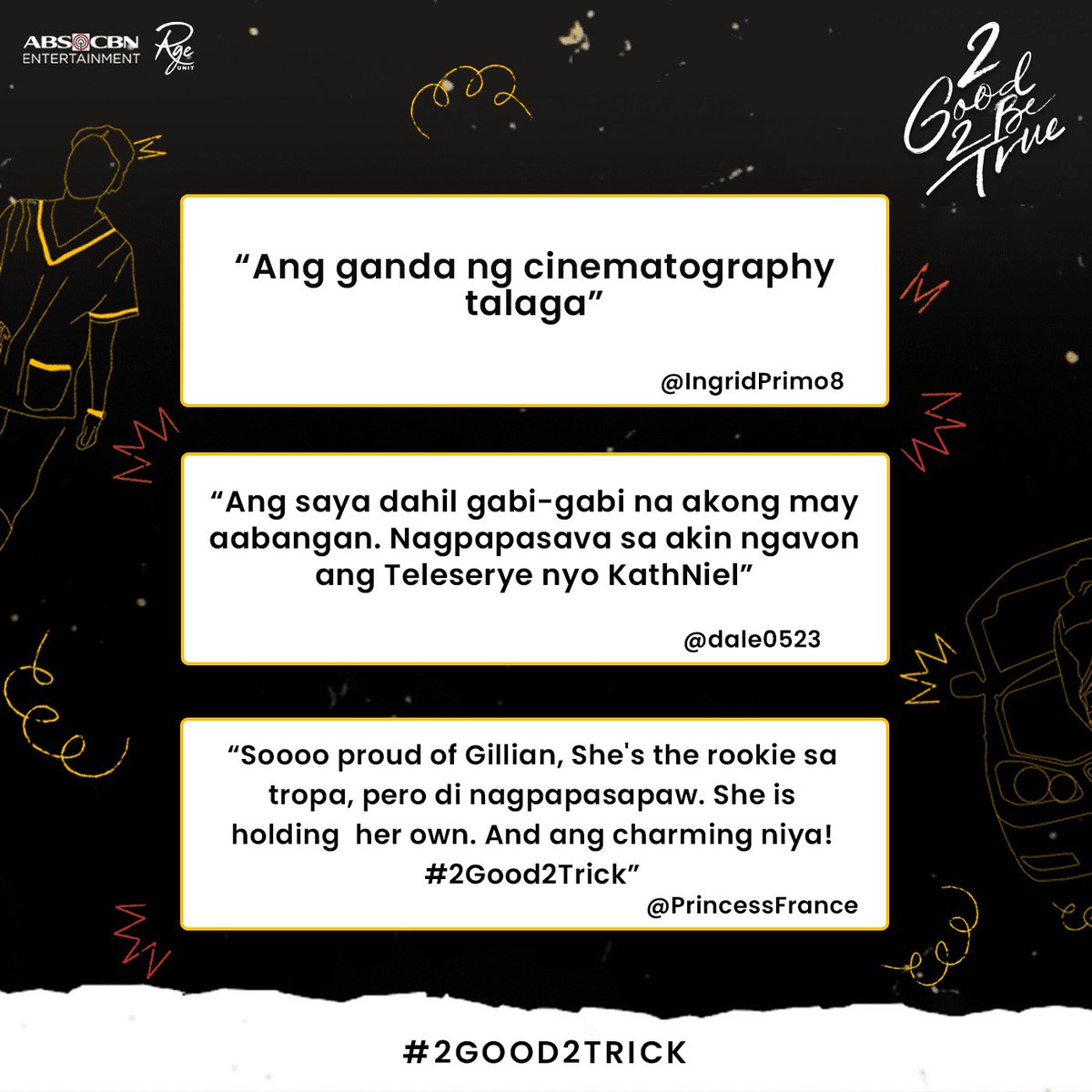 2G2BTabscbn's tweet photo. Never ulit tayo magpapabudol, tama? Tama! 
Maraming salamat, sa pagtutok kagabi sa #2Good2Trick! https://t.co/5hWtcQ17gX