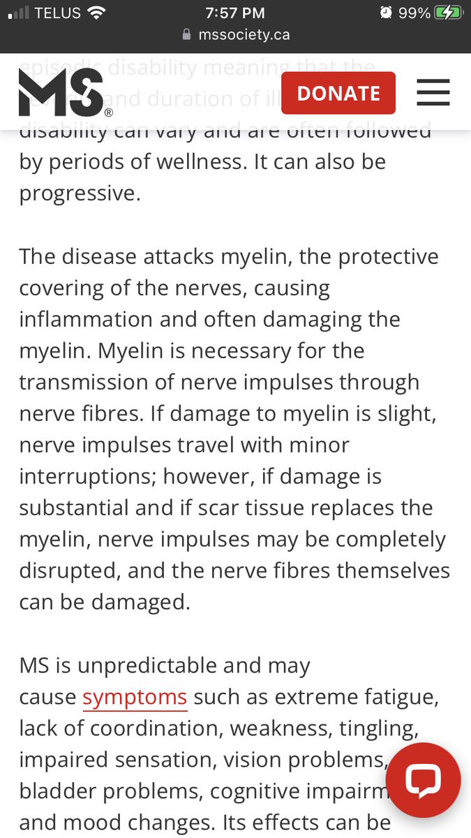 In addition to the DMT information the package included a DVD with information about #MS - how the disease impacts the myelin &amp; the CNS, supports the @mssocietyABNWT offered &amp; other helpful information - this is all available on the website today mssociety.ca