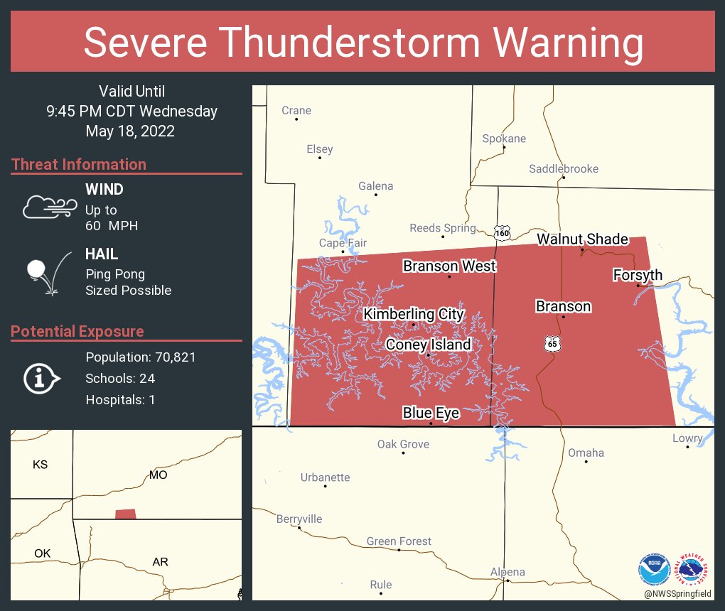 NWS Springfield on Twitter "Severe Thunderstorm Warning continues for