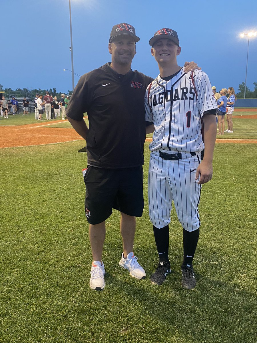 Congratulations to Coach Mac for winning Coach of the year for the South. Proud of <a href="/CadeErickson2/">Cade Erickson</a> for pitching in the All-city baseball game tonight for the South team. <a href="/jags_baseball/">Westmoore Baseball</a>