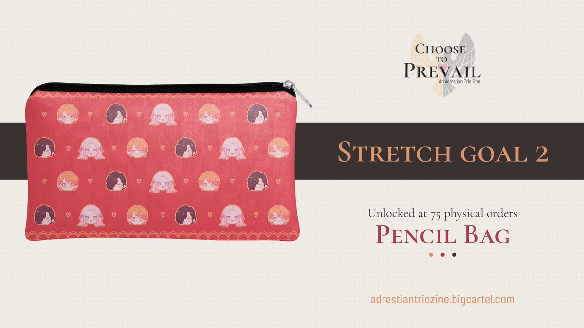 🖤 STRETCH GOAL UNLOCKED 🖤

Thanks to everyone's support, we've unlocked our second stretch goal--an adorable pencil bag by @bunneshi to match our lanyard! 🥰