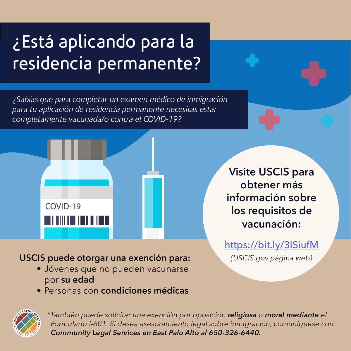 clsepa's tweet photo. Estas aplicando para la residencia permanente? Aprende mas sobre esto a continuacion y visite USCIS para aprender mas sobre los requisitos de vacunacion: https://t.co/hL3AbAFgrl https://t.co/n7lF3XTtfh