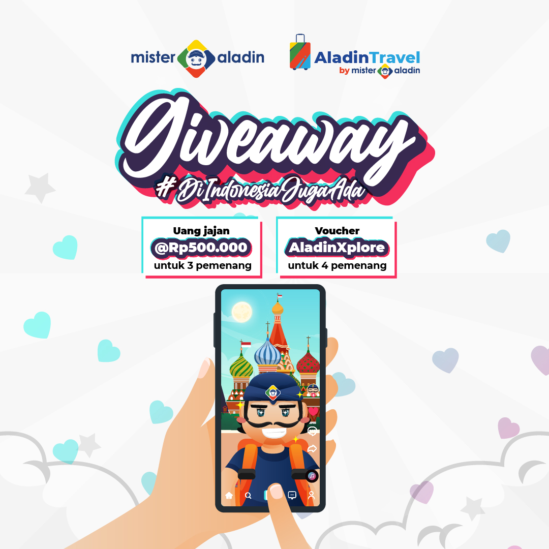 AladinTravelMA's tweet photo. Mau menangin uang jajan sebesar 500rb dan Voucher AladinXplore ?🤩

Yuk ikutan Giveawaynya langsung klik
https://t.co/tOcug7i8mU https://t.co/z6hwbFgxtr