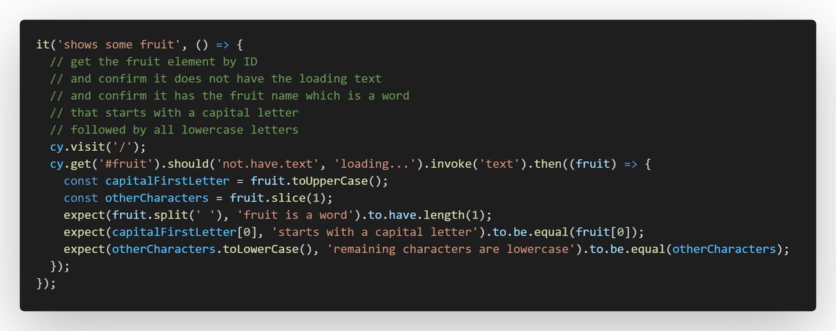 Ailin272's tweet photo. Hi, @bahmutov I just completed the first challenge of your course Cypress Network Testing Exercises! Although my implementation is a bit different from yours, haha. I didn't use a regular expression #loveCypress #testing https://t.co/i1wrQyHkFv